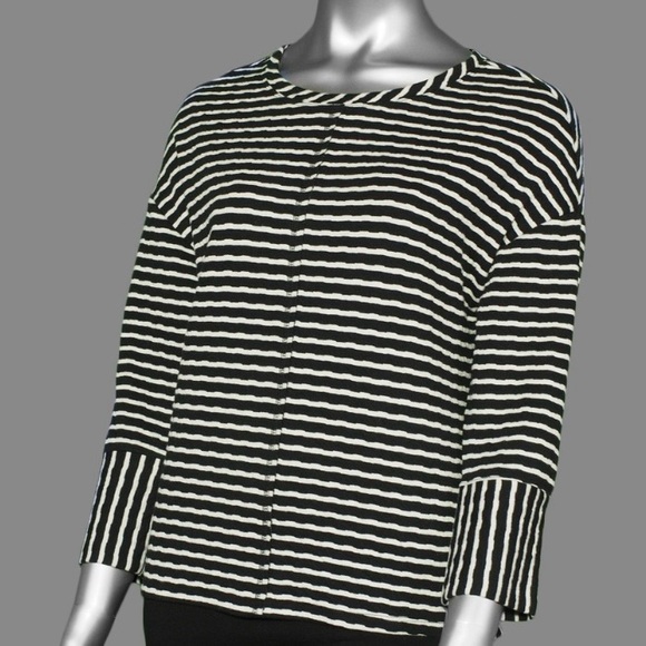 Habitat Tops - HABITAT Striped 3/4 Sleeve Tunic Top XL